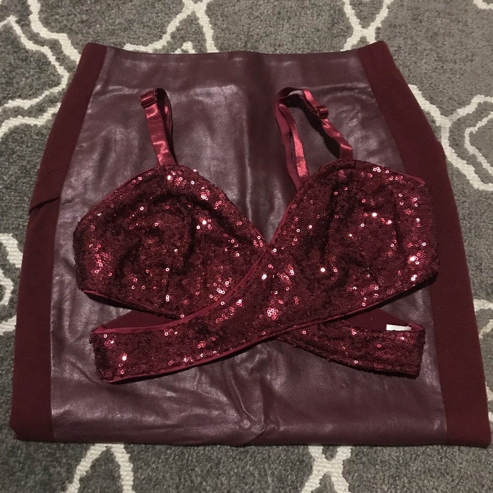 Burgundy Two piece set.